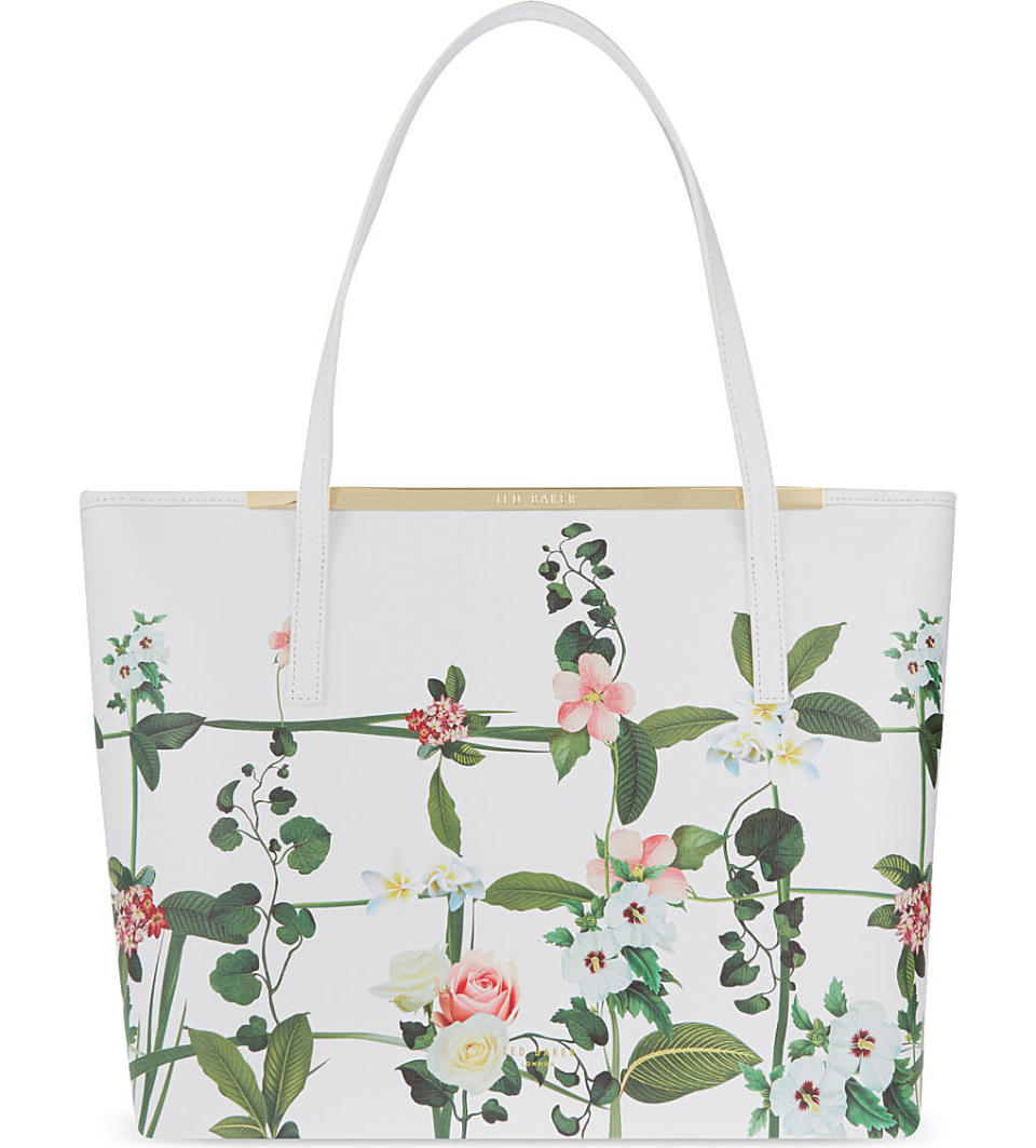 <p><i><a href="http://www.tedbaker.com/uk/Womens/Accessories/Bags/TAMARAH-Secret-Trellis-leather-shopper-bag-Cream/p/125042-97-CREAM" rel="nofollow noopener" target="_blank" data-ylk="slk:[Ted Baker, £179];elm:context_link;itc:0;sec:content-canvas" class="link ">[Ted Baker, £179]</a></i></p>