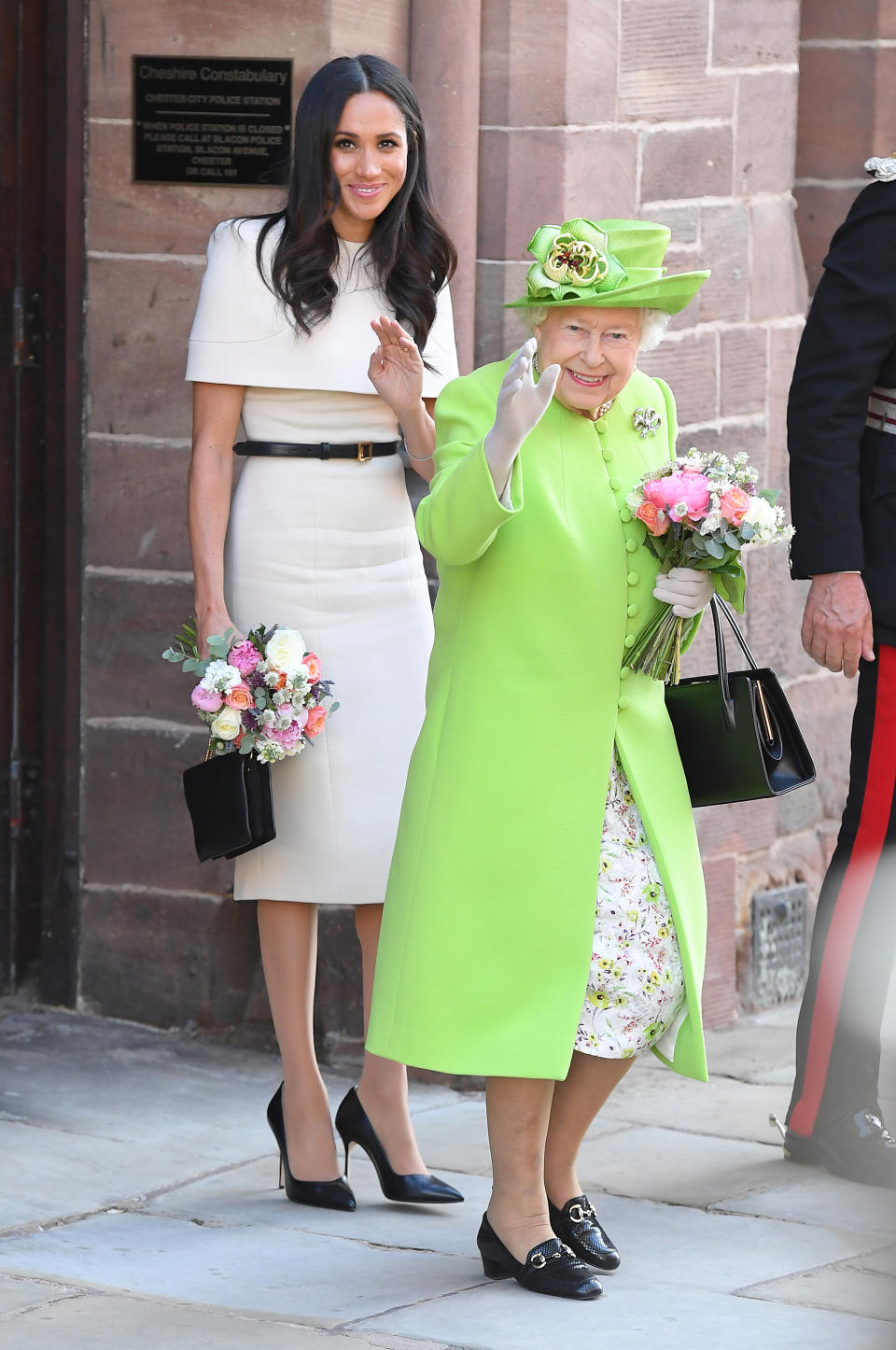 Meghan and the queen appeared to hit it off during their first joint appearance. (Photo: Getty Images)