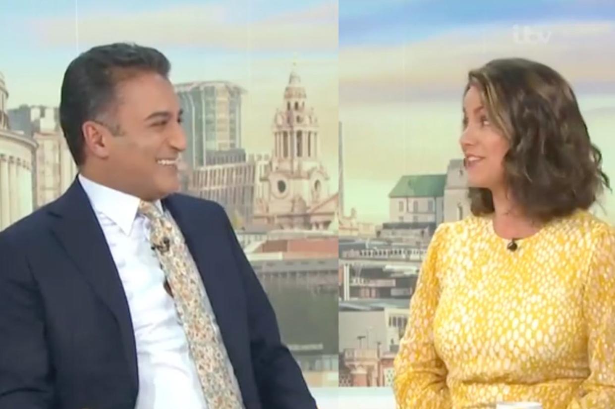 Susanna Reid rejects hug from Adil Ray on Good Morning Britain show (GMB)