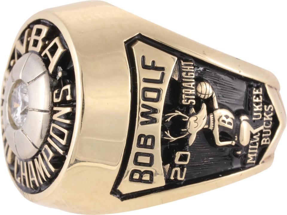 The Milwaukee Bucks gave sportswriter Bob Wolf a championship ring in 1971.