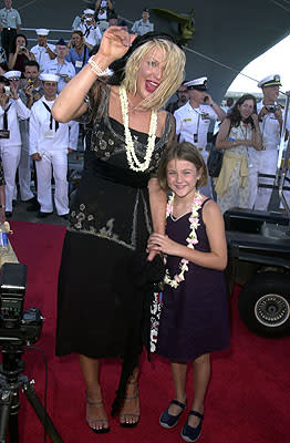 Courtney Love and Frances Bean Cobain aboard the USS John C. Stennis at the Honolulu, Hawaii premiere of Touchstone Pictures' Pearl Harbor