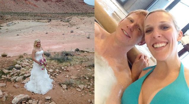 Amber Bellows and Clayton Butler had been married for just two weeks. Photo: Facebook.