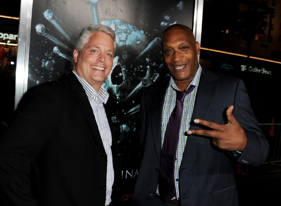 Producer Craig Perry and actor Tony Todd pose at a screening of New Line Cinema's "Final Destination 5" on August 10, 2011. (Photo by Kevin Winter/Getty Images)