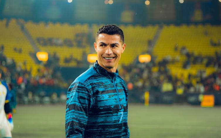 Cristiano Ronaldo at a training session in Saudi Arabia.