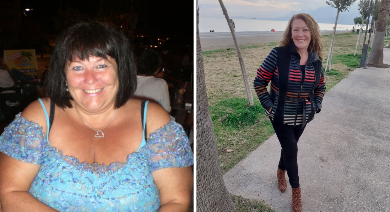 Lorraine Murphy has seen an incredible 12st weight loss after changing her mindset towards eating. (Caters)