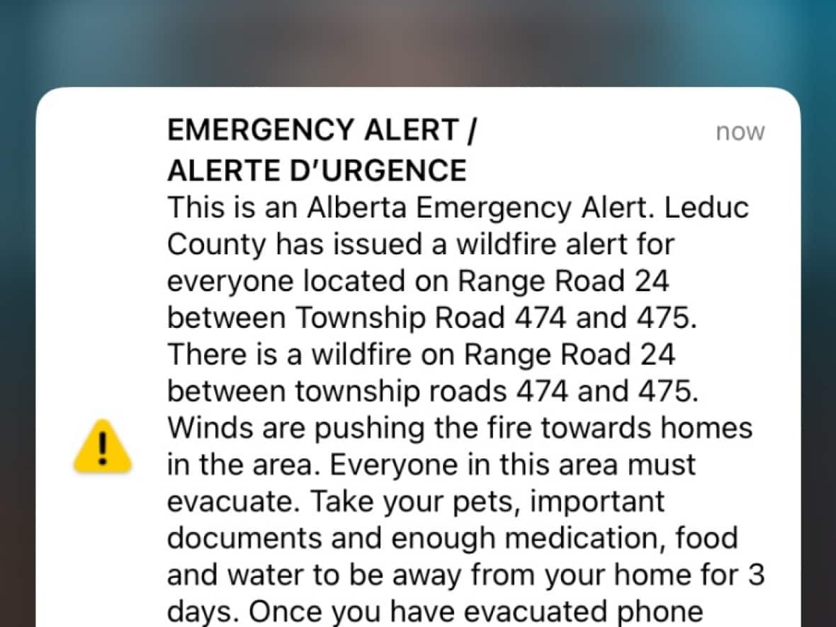 An emergency alert sent on May 2, 2023. (CBC - image credit)