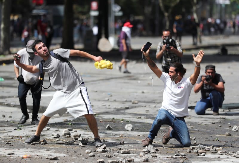 Protest against Chile's state economic model in Santiago