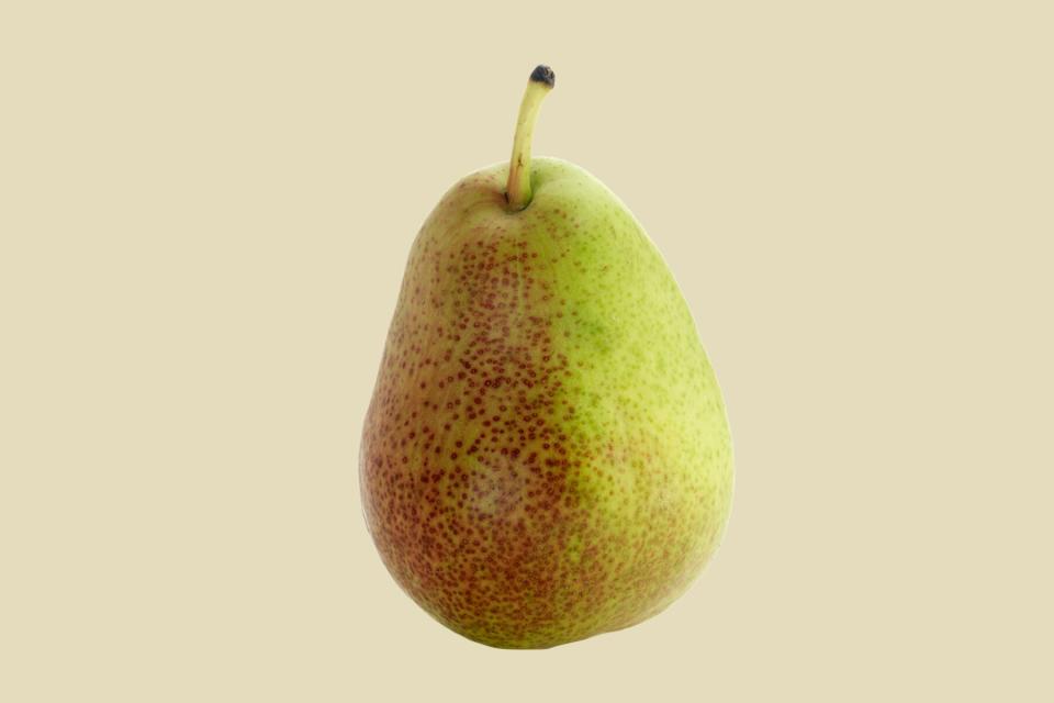 Forelle pear on green background