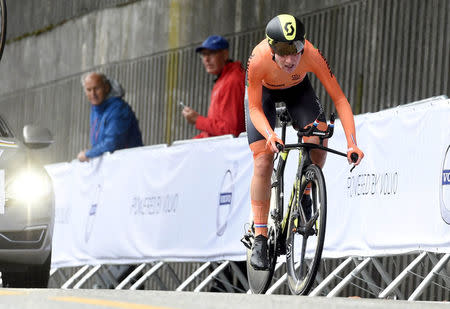 Cycling - UCI Road World Championships - Women Individual Time Trial - Bergen, Norway - September 19, 2017 - Annemiek van Vleuten from The Netherlands competes. NTB Scanpix/Marit Hommedal via REUTERS