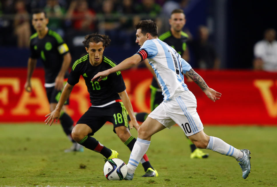 México y Argentina empataron 2-2 en un amistoso de 2015. (Mike Stone/LatinContent via Getty Images)