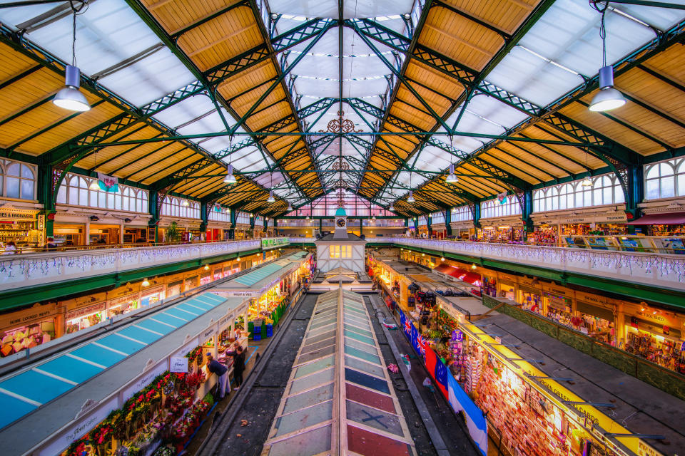 The colourful Cardiff Market, Wales