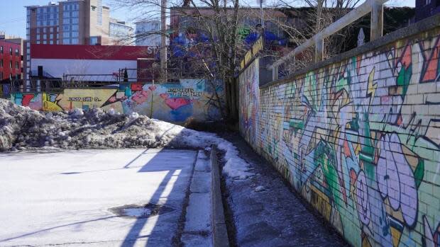 The parking lot is a popular spot for graffiti artists.