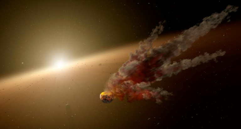 An artist's illustration of the star KIC 8462852, seen in a NASA handout image obtained January 3, 2018