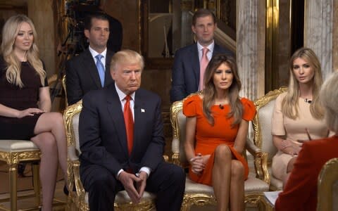 The Trumps during an interview on the US television program 60 Minutes in 2016 - Credit: &nbsp;CBS via Getty Images