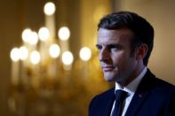 Emmanuel Macron à l'Elysée le 11 janvier 2022 (AFP/Ludovic MARIN)