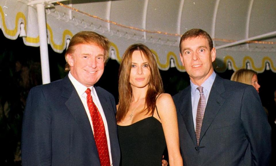 With Donald Trump and his future wife, Melania, in 2000.