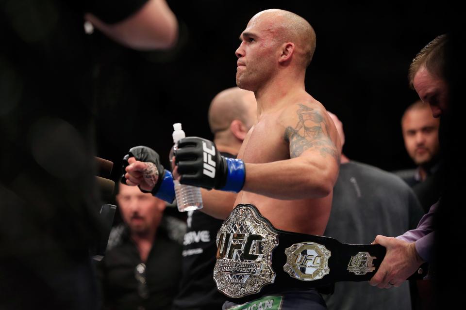 Robbie Lawler after winning the UFC welterweight title in late 2014 (Getty Images)