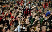 Football - AFC Bournemouth v Bolton Wanderers - Sky Bet Football League Championship - Goldsands Stadium, Dean Court - 27/4/15 Bournemouth fans celebrate at the end of the match Mandatory Credit: Action Images / Andrew Couldridge