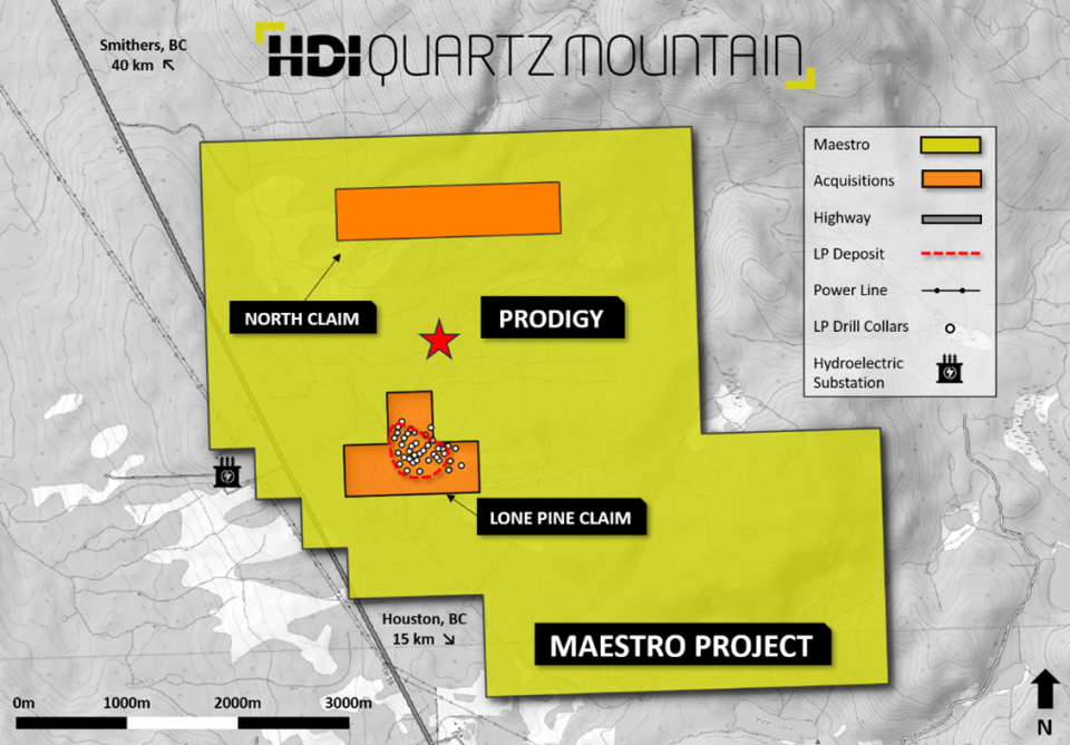 <i><strong>Figure 1:</strong> Plan map showing Lone Pine and North claim acquisitions within Maestro Property.</i>