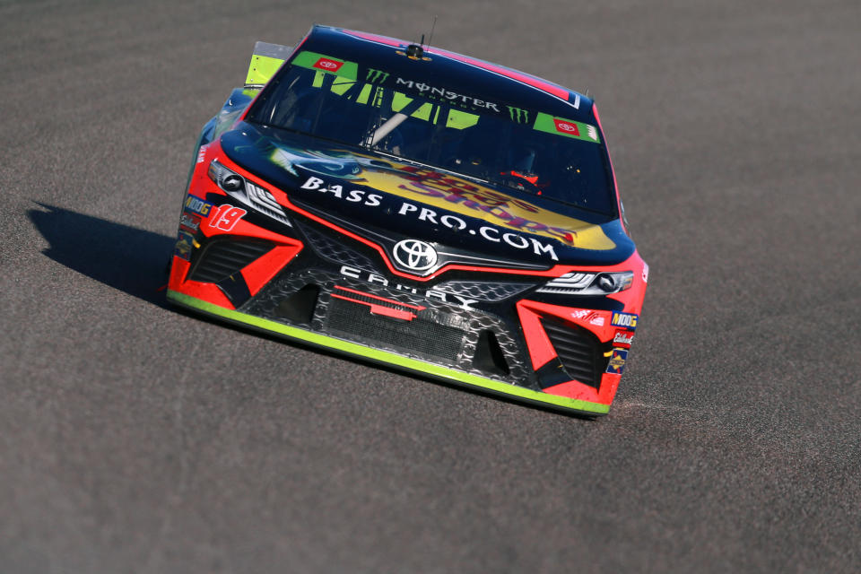 HOMESTEAD, FLORIDA - NOVEMBER 17: Martin Truex Jr., driver of the #19 Bass Pro Shops Toyota, races during the Monster Energy NASCAR Cup Series Ford EcoBoost 400 at Homestead Speedway on November 17, 2019 in Homestead, Florida. (Photo by Sean Gardner/Getty Images)