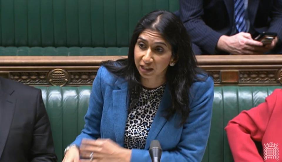 Suella Braverman said the bill would ‘swiftly remove illegal migrants’ (PA)