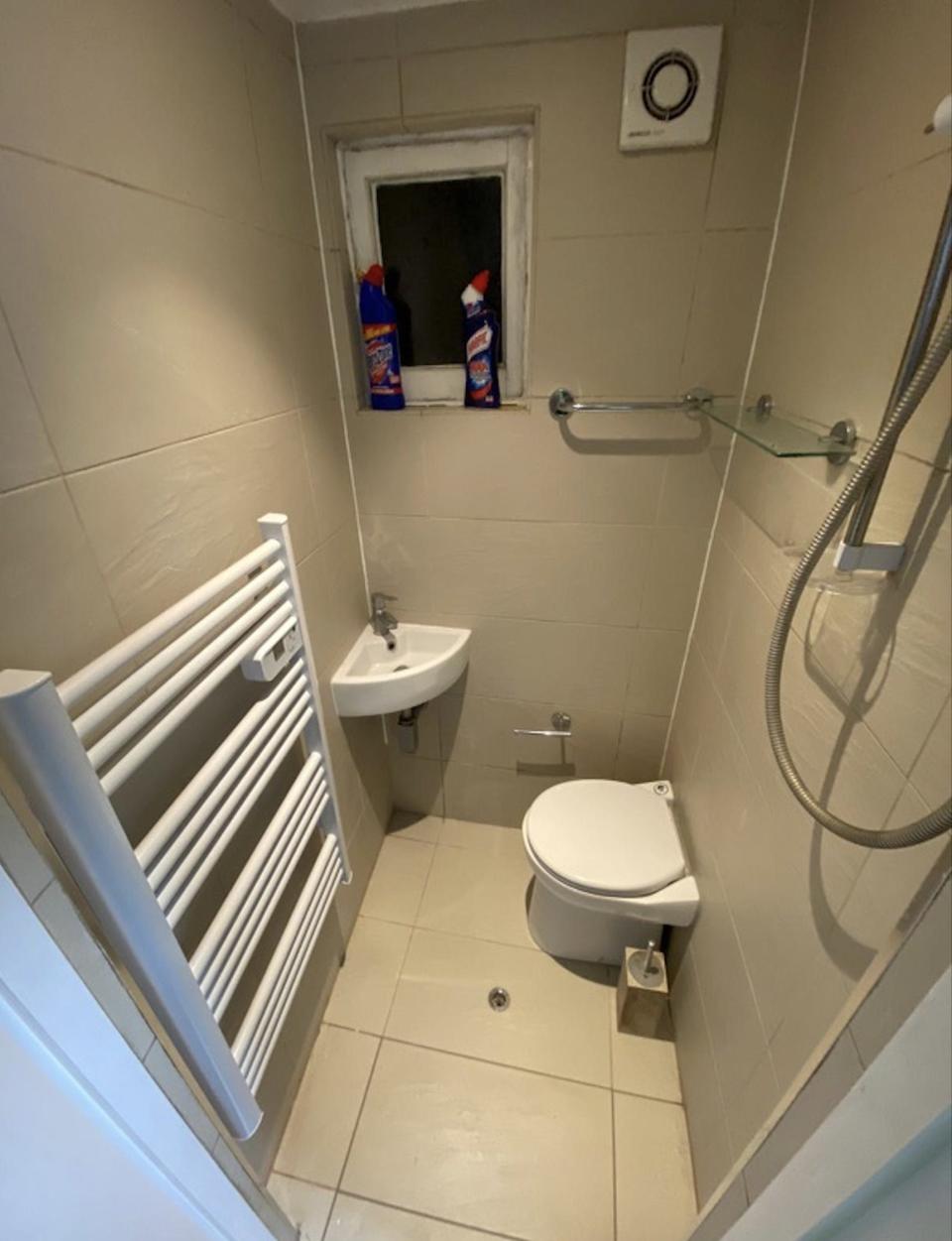 The bathroom inside one of London's smallest apartments.