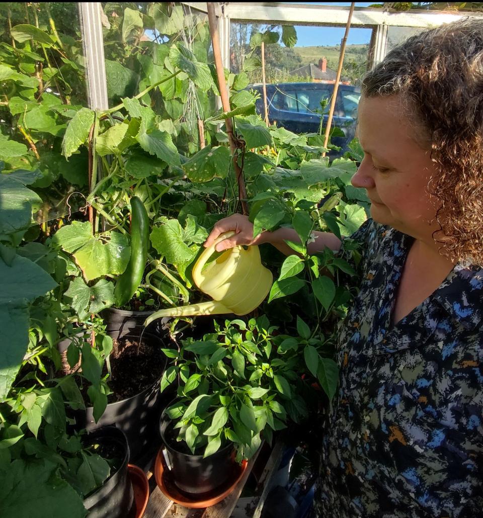 Bolton-Gould grows her own fruit and vegetables to save money. (Tess Bolton-Gould/PA Real Life)