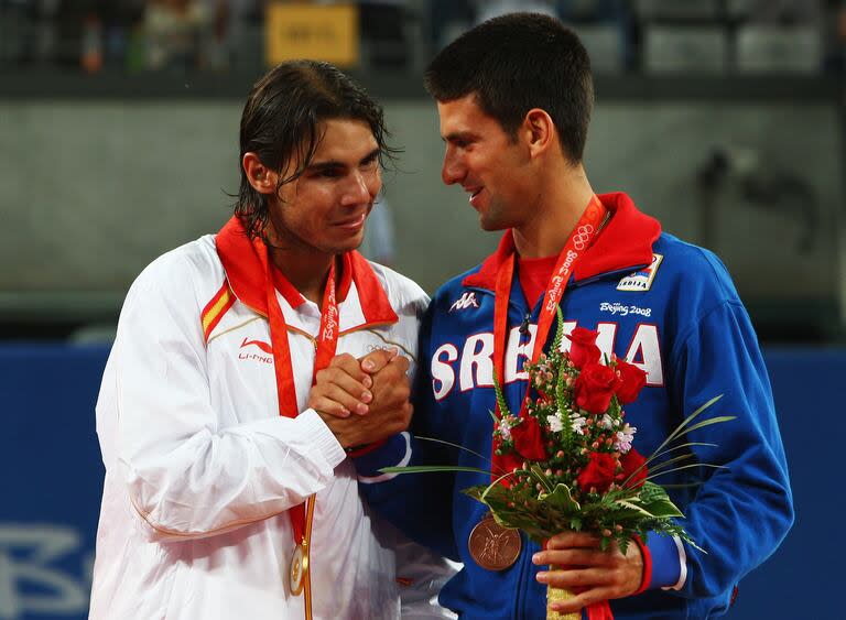 En Pekín 2008, Rafael Nadal venció a Novak Djokovic en las semifinales y luego ganó el oro; el serbio se quedó con el bronce