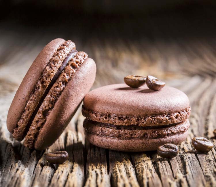 Macarons de chocolate y café