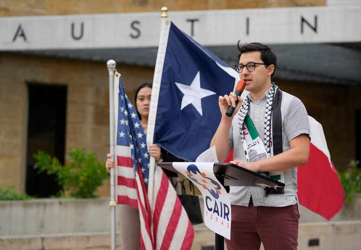 Jake Holtzman, founder of Austin's chapter of the Students for a Democratic Society and a 2023 UT alumnus, says he hopes the university works with student leaders to better ensure Muslim students' safety.