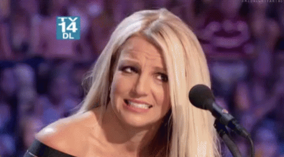 Britney spears grimacing super hard