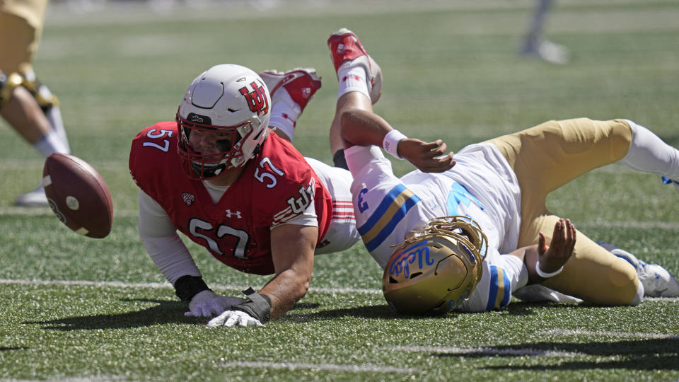UCLA quarterback Dante Moore found a groove in the fourth quarter, but it was too little, too late against a tough Utah defense. (AP Photo/Rick Bowmer)