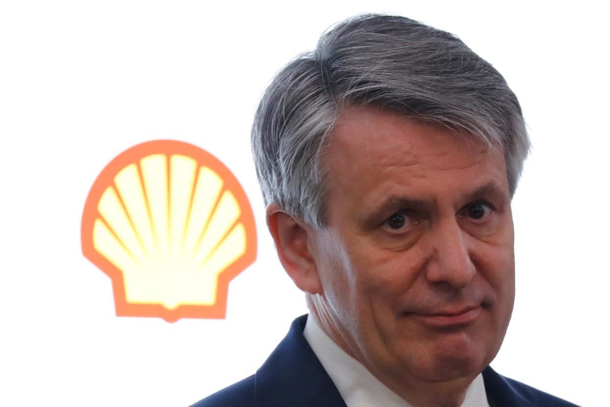 Royal Dutch Shell chief executive Ben van Beurden speaks at a full year results conference in London on January 31, 2019. - Royal Dutch Shell today said that net profit surged 80 percent to $23.4 billion in 2018, thanks to higher oil prices and cost cuts. (Photo by Tolga AKMEN / AFP)        (Photo credit should read TOLGA AKMEN/AFP/Getty Images)