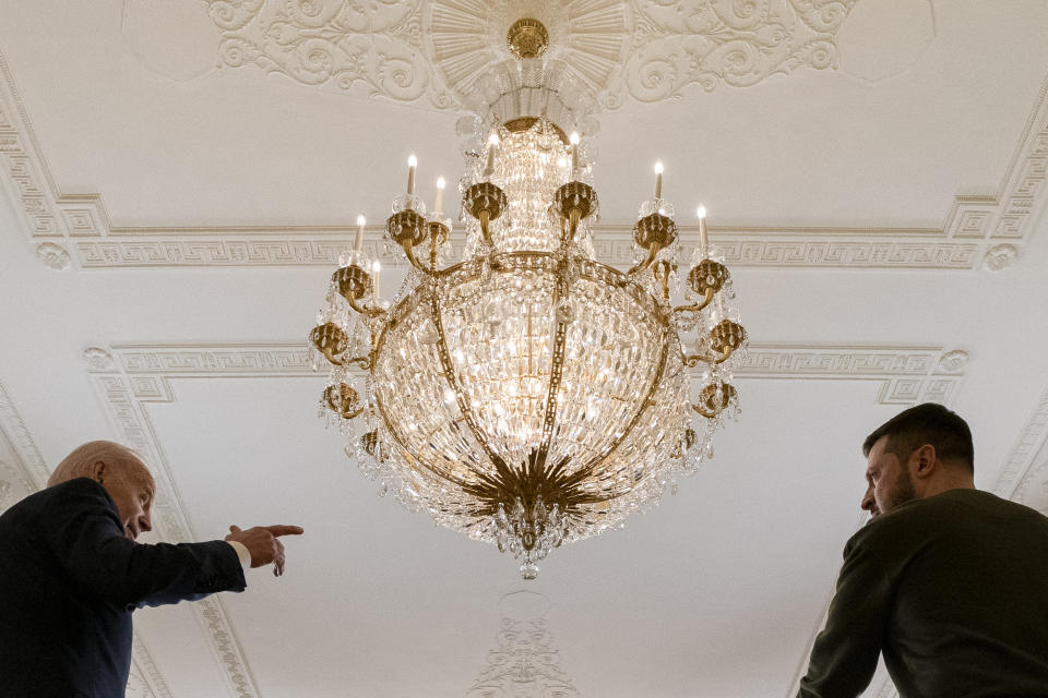 President Joe Biden speaks during a news conference with Ukrainian President Volodymyr Zelenskyy in the East Room of the White House in Washington, Wednesday, Dec. 21, 2022. (AP Photo/Andrew Harnik)