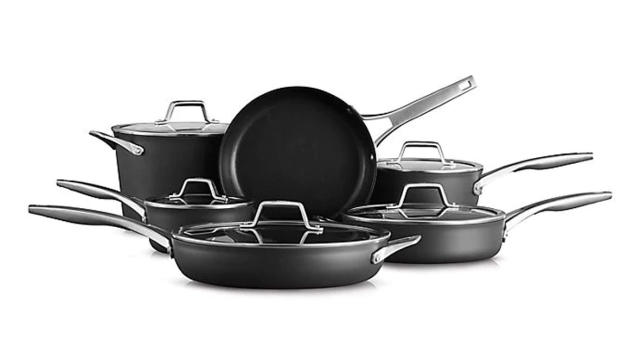 Calphalon Premier Hard-Anodized Nonstick 13-Piece Cookware Set, Black