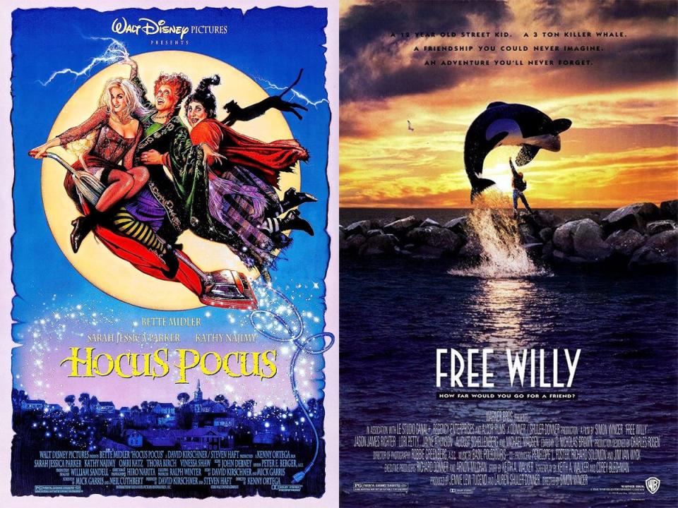 "Hocus Pocus" and "Free Willy" posters