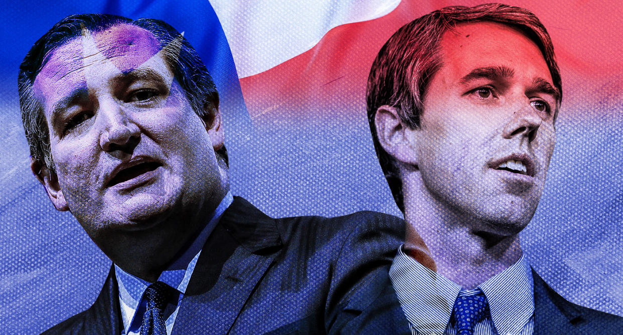 Sen. Ted Cruz, left, and Rep. Beto O’Rourke. (Yahoo News photo Illustration; photos: AP, Getty Images)