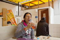 <p>Tamara takes her daily dosage of tuberculosis medication at a nearby clinic. Though TB drugs are free in Peru, patients are not allowed to take their medication at home, so people have to go to the clinic every day, which can be tiresome and taxing for physically weak patients like Tamara. (Photo: Danielle Villasana) </p>