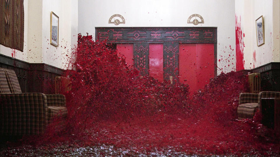 The infamous elevator scene in Stanley Kubrick's The Shining. (Alamy)