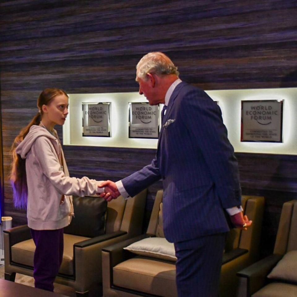 Prince Charles and Greta Thunberg on Jan. 22. | Clarence House/Instagram