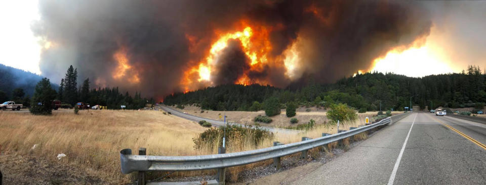 Northern California wildfire surges