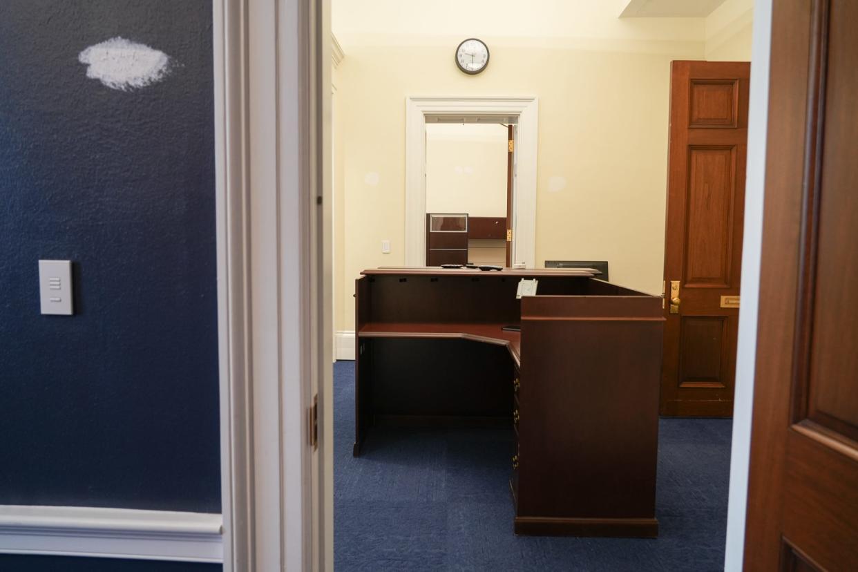 Nov 16, 2022; Washington, DC; U.S. Rep. Madison Cawthorn’s office is cleaned out Wednesday morning inside the Cannon House building.
(Photo: Megan Smith, Megan Smith-USA TODAY)