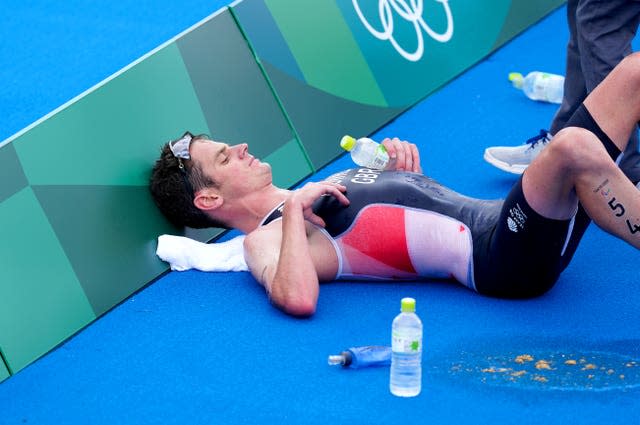 Jonny Brownlee after finishing fifth in the men's triathlon