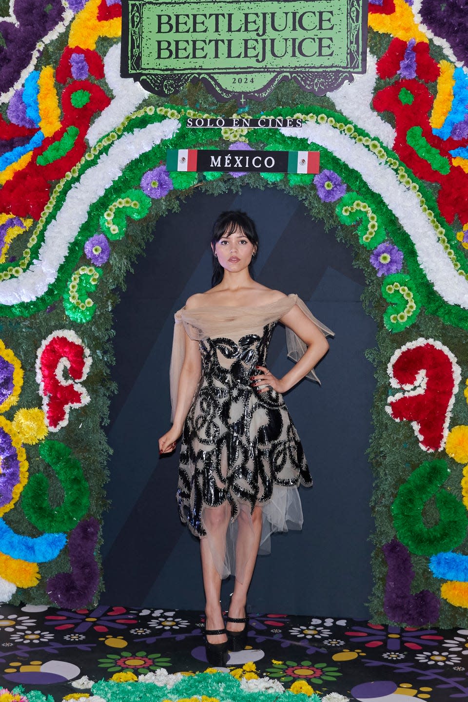 jenna ortega tulle gown at beetlejuice beetlejuice mexico city premiere