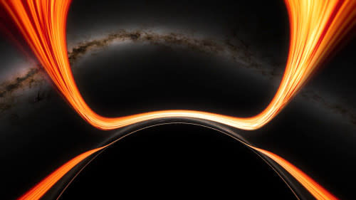 Supermassive black hole simulation warping NASA