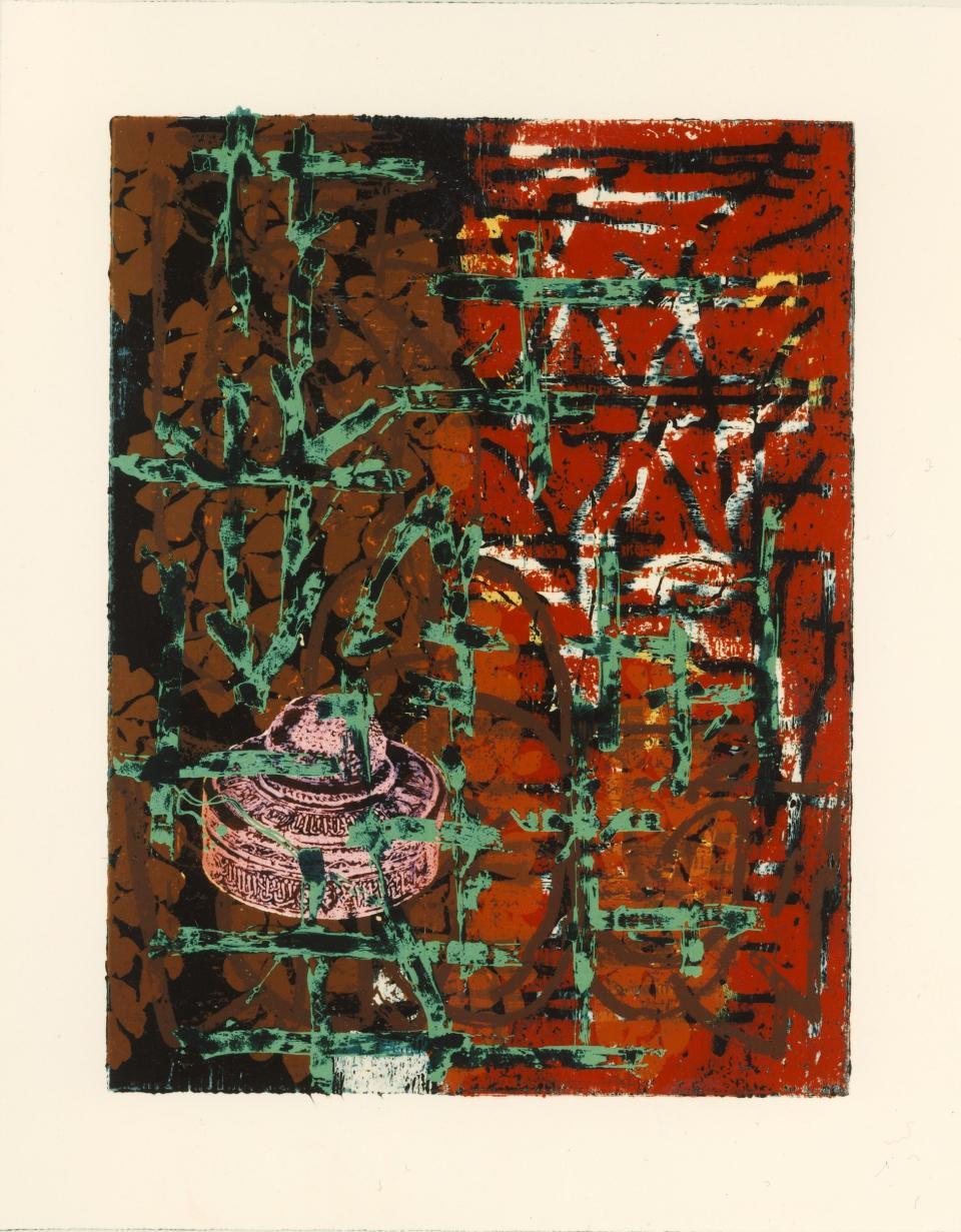 Green Spice, 1990-91, by Mick Moon: he began introducing Indian and other still life elements into his studio paintings