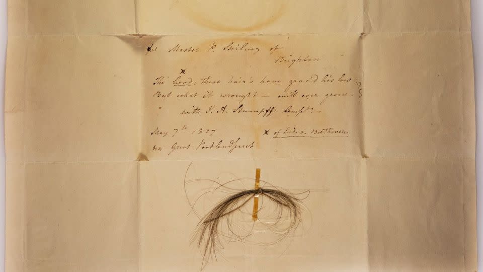 The lock of hair from which Beethoven's entire genome was sequenced.  -Kevin Brown