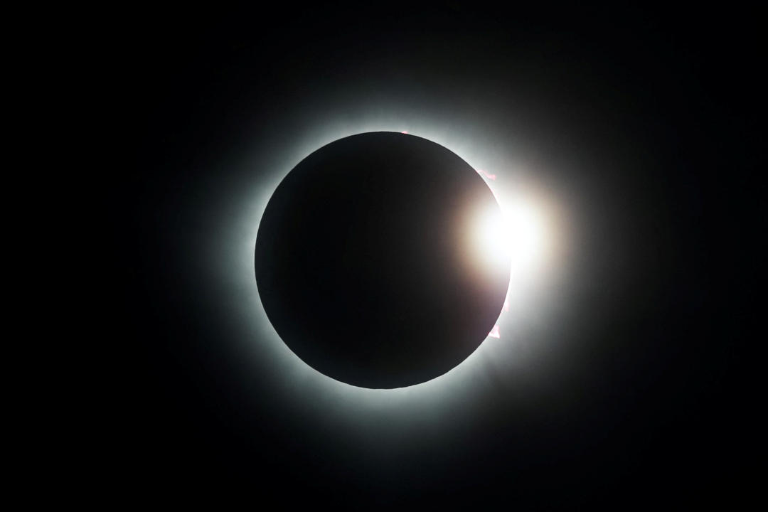 A solar eclipse is seen from Mazatlán, Mexico, on April 8, 2024.