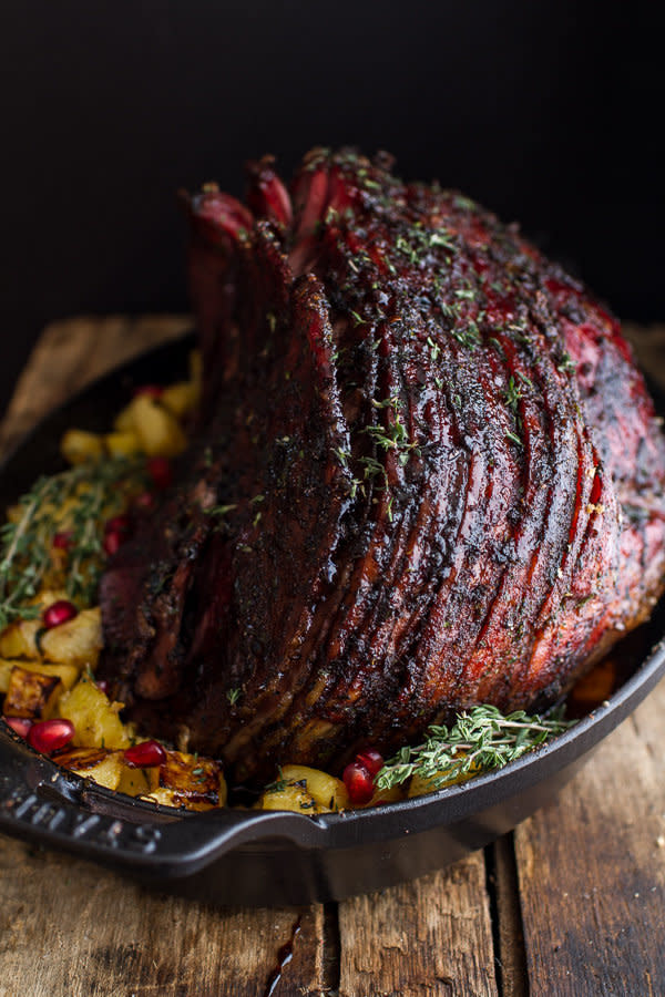 <strong>Get the <a href="http://www.halfbakedharvest.com/chipotle-pineapple-jerk-glazed-ham/" target="_blank">Chipotle Pineapple Jerk Glazed Ham recipe</a> from Half Baked Harvest.</strong>