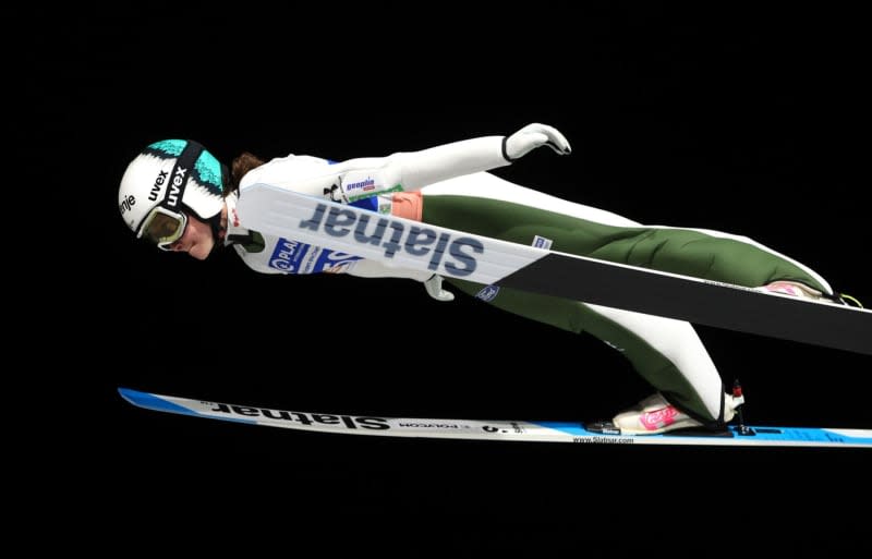 Slovenian ski jumper Nica Prevc in action during the women's large hill first competition jump of the Ski Jumping World Cup in Garmisch-Partenkirchen. Karl-Josef Hildenbrand/dpa